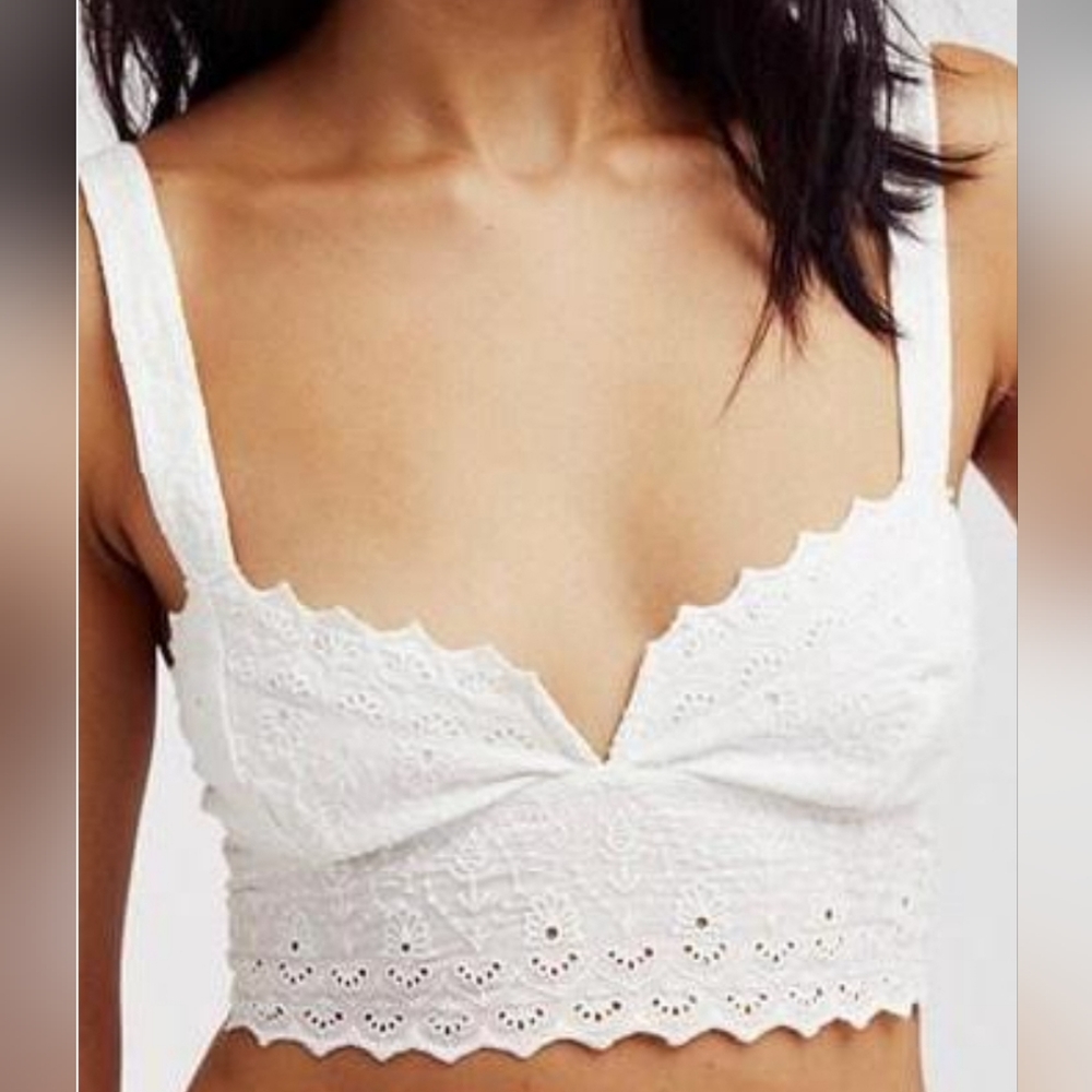 Free People Intimately Ezra Bralette White Eyelet